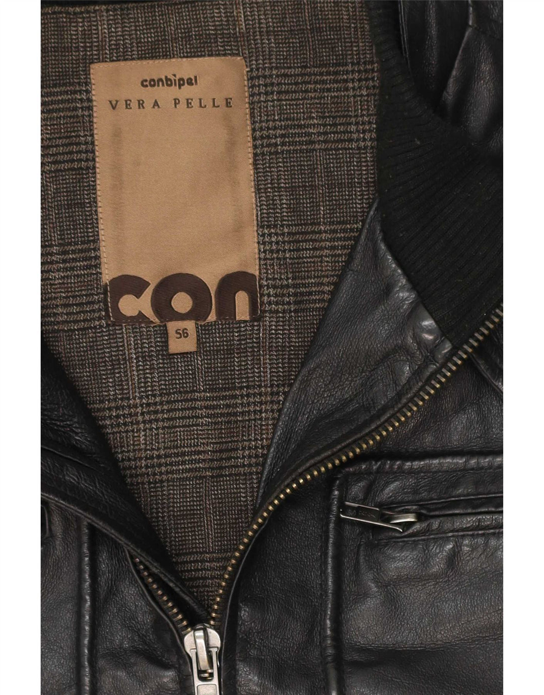 Conbipel Veste utilitaire en cuir pour homme UK 38 Medium Noir