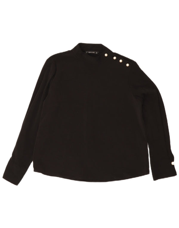 Zara Chemisier à manches longues pour femme UK 44 Polyester noir moyen