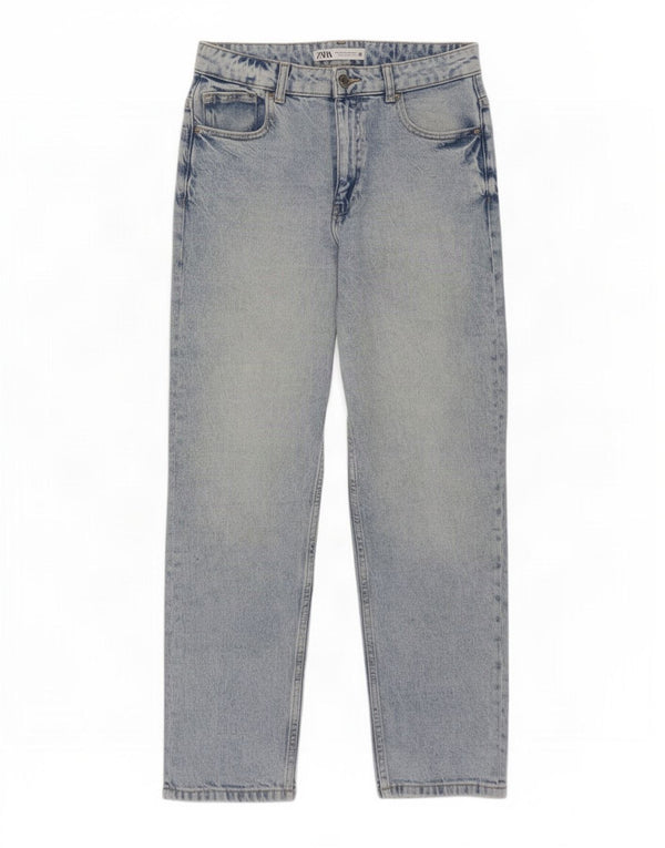 Zara Jean droit femme EU 38 Small W28 L27 coton bleu