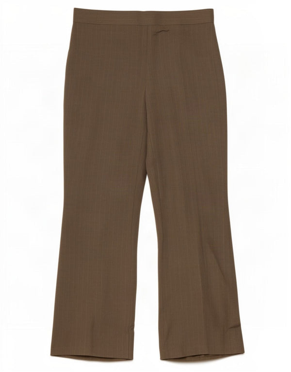 Marks & Spencer Pantalon décontracté pour femme UK 14 Medium W30 L30 Kaki à fines rayures