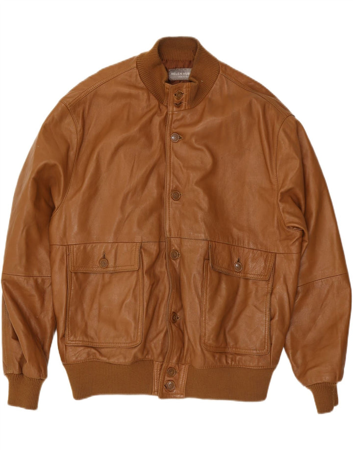 Helen Hubert Veste en cuir pour homme UK 44 2XL Cuir marron
