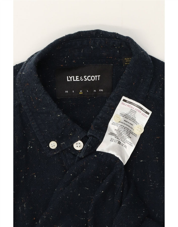 LYLE & SCOTT Chemise Homme Bleu Marine Moyen Coton Moucheté