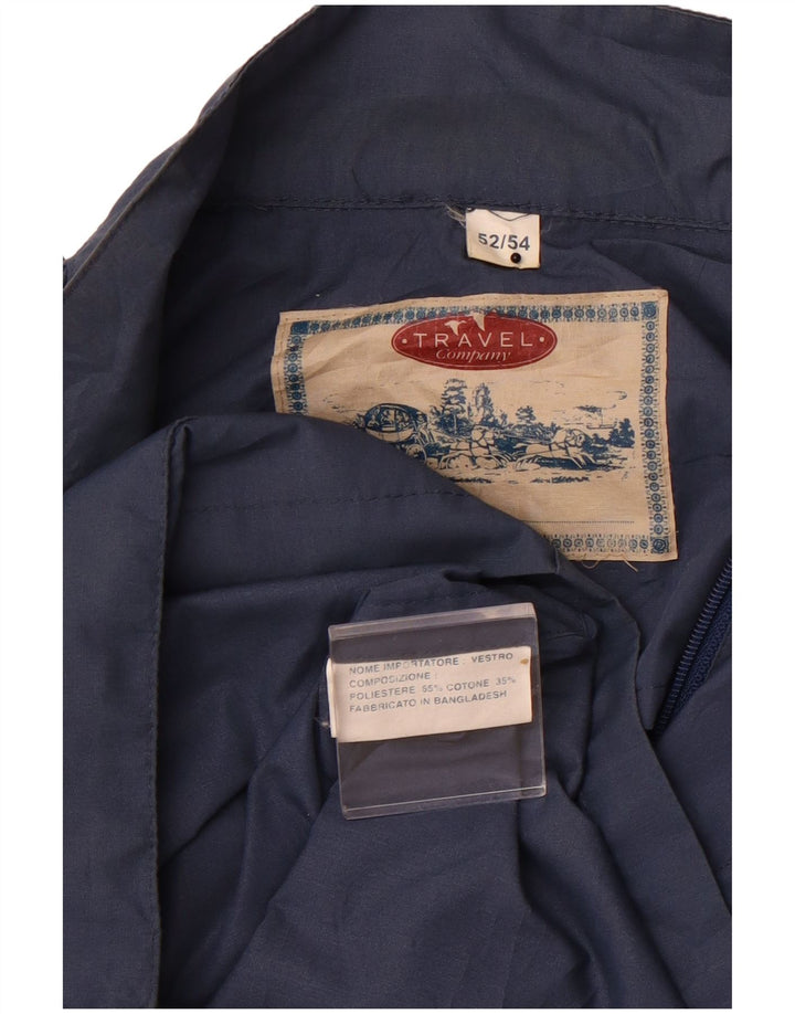 VINTAGE Veste utilitaire homme IT 52/54 XL Bleu Marine Polyester
