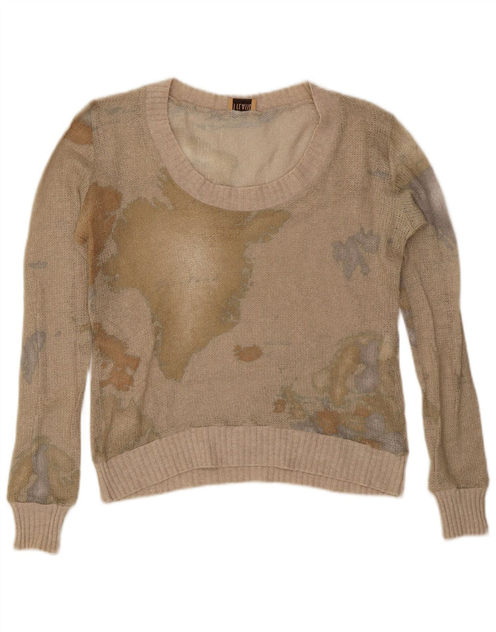 ALVIERO MARTINI Pull col bateau pour femme UK 14 Beige moyen