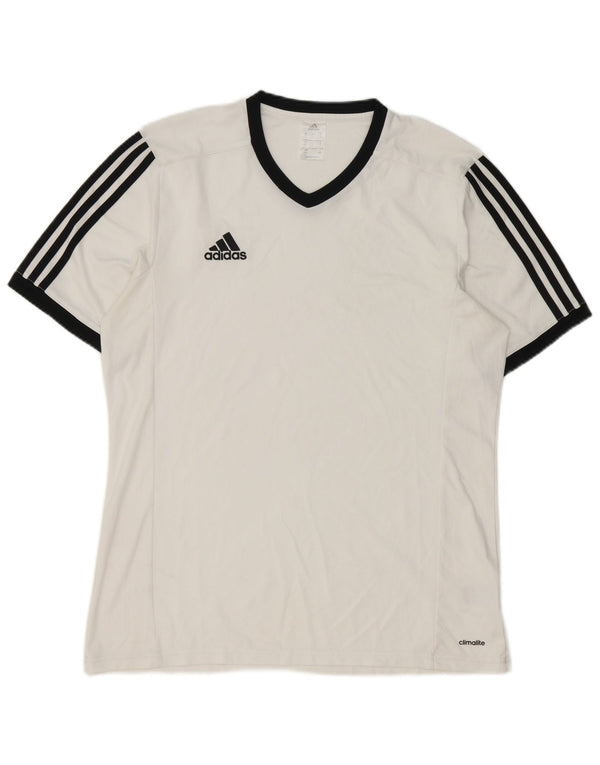 Adidas Hommes Climalite T-Shirt Haut Grand Blanc Polyester