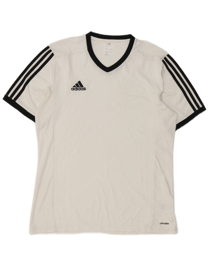 Adidas Hommes Climalite T-Shirt Haut Grand Blanc Polyester