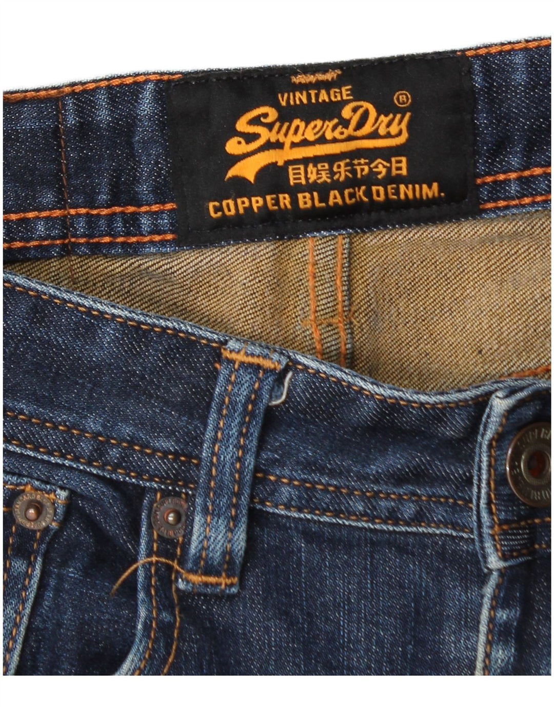 Superdry Jean Slim W28 L32 Bleu Coton Homme