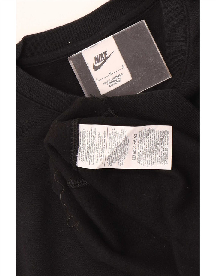 Nike Sweat-shirt pour homme en coton noir Taille L