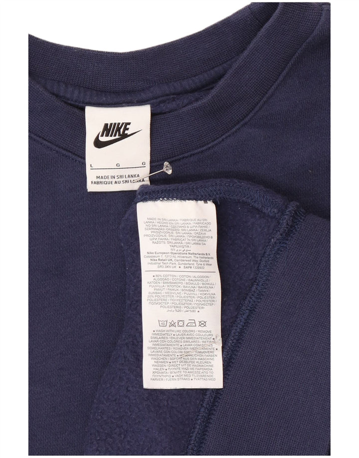Nike Sweat-shirt pour homme en coton bleu marine Taille L