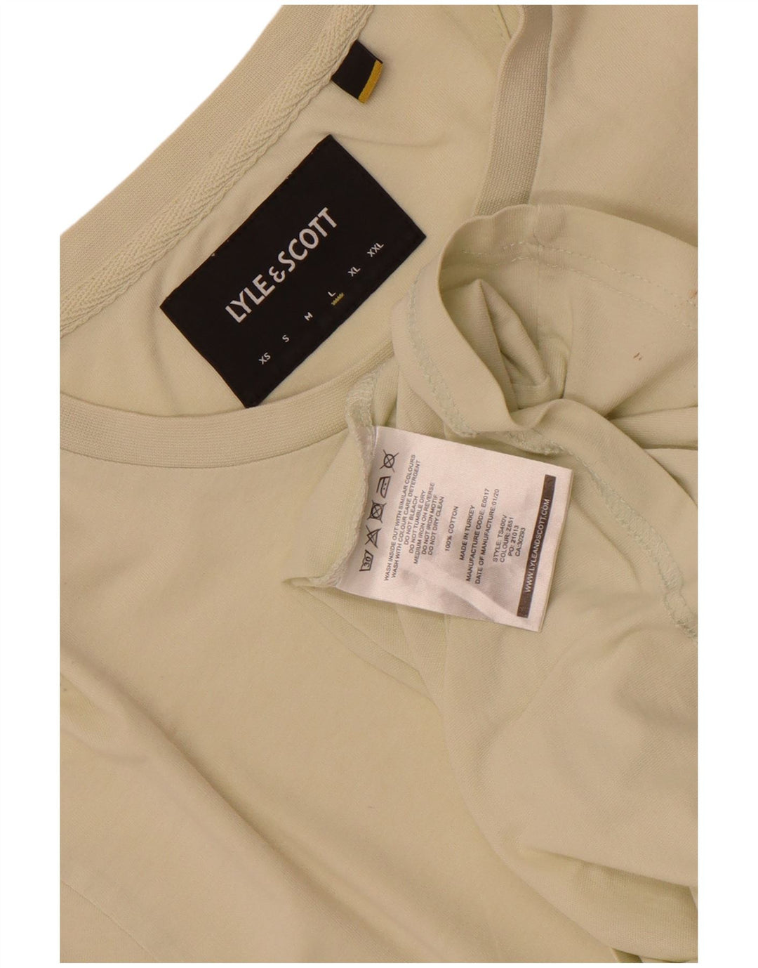 Lyle & Scott T-Shirt Homme Haut Large Coton Beige
