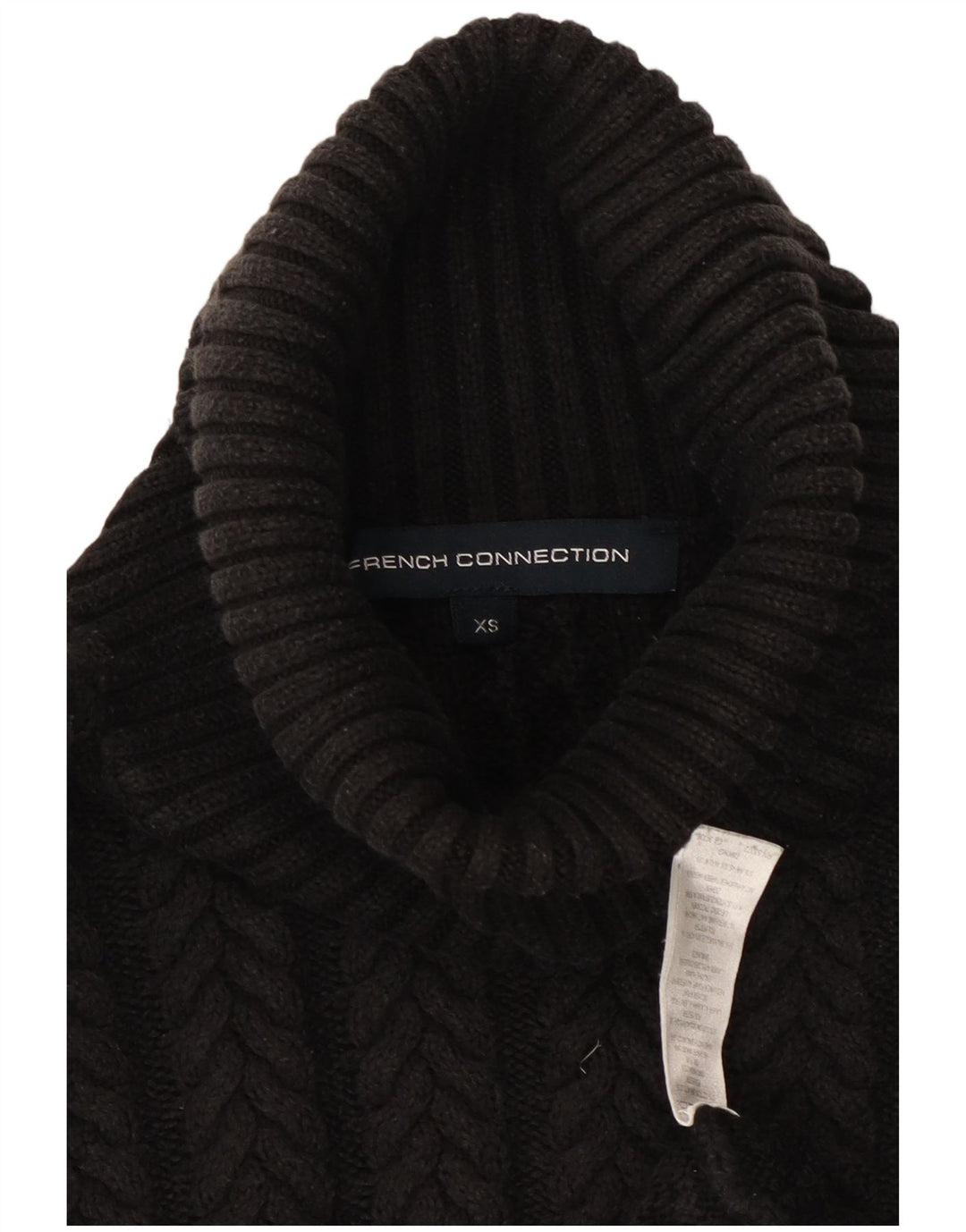 FRENCH CONNECTION Pull surdimensionné à col roulé pour femme UK 6 XS Noir