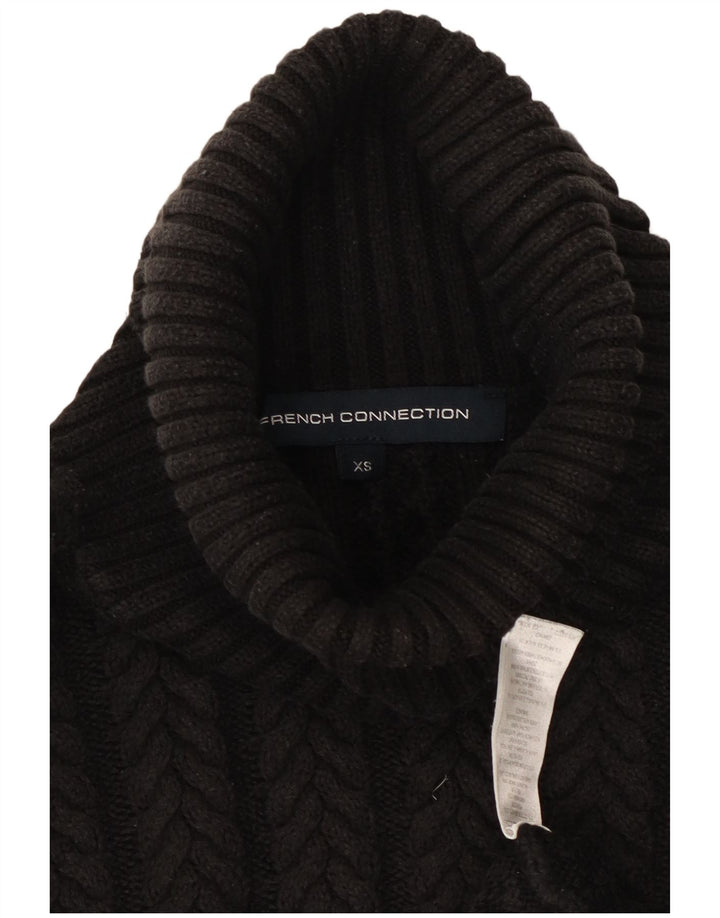 FRENCH CONNECTION Pull surdimensionné à col roulé pour femme UK 6 XS Noir