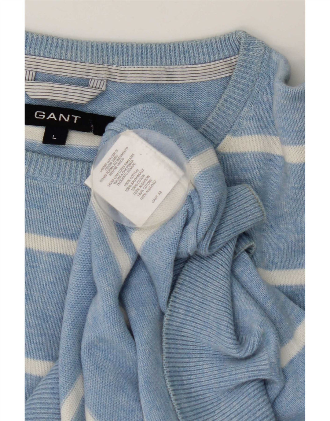 Gant Pull à col rond pour homme en coton rayé bleu grand