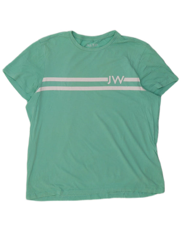 JACK WILLS T-Shirt graphique coupe classique pour hommes, grand coton vert