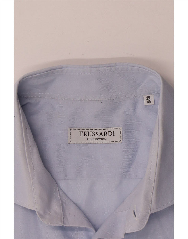 Trussardi Chemise Homme Taille 45 18 2XL Bleu