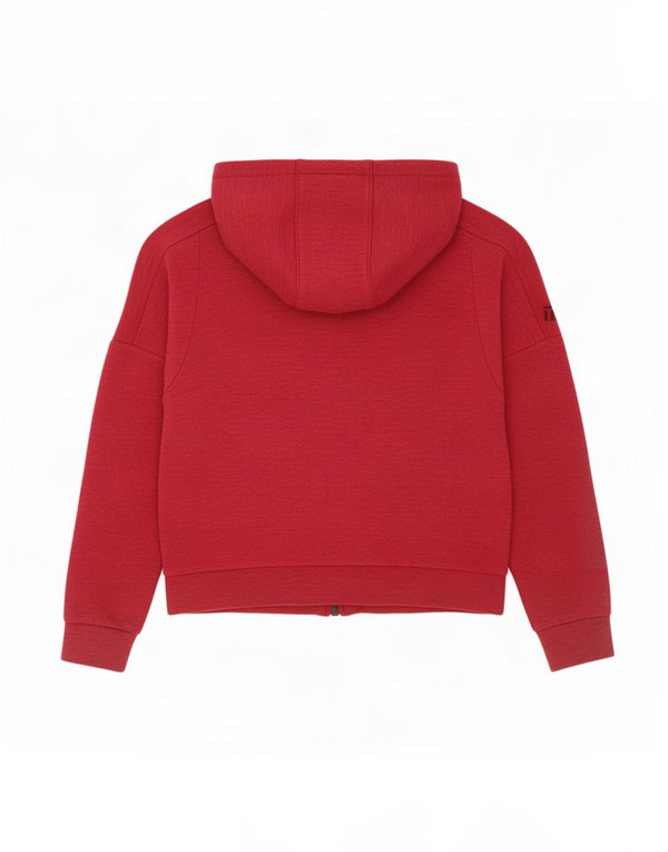 Adidas Pull à capuche zippé surdimensionné pour femme UK 8/10 Petit coton rouge