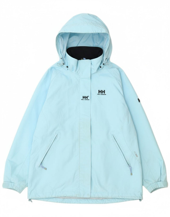 Helly Hansen Veste de pluie à capuche pour femme UK 18 XL Bleu Polyester