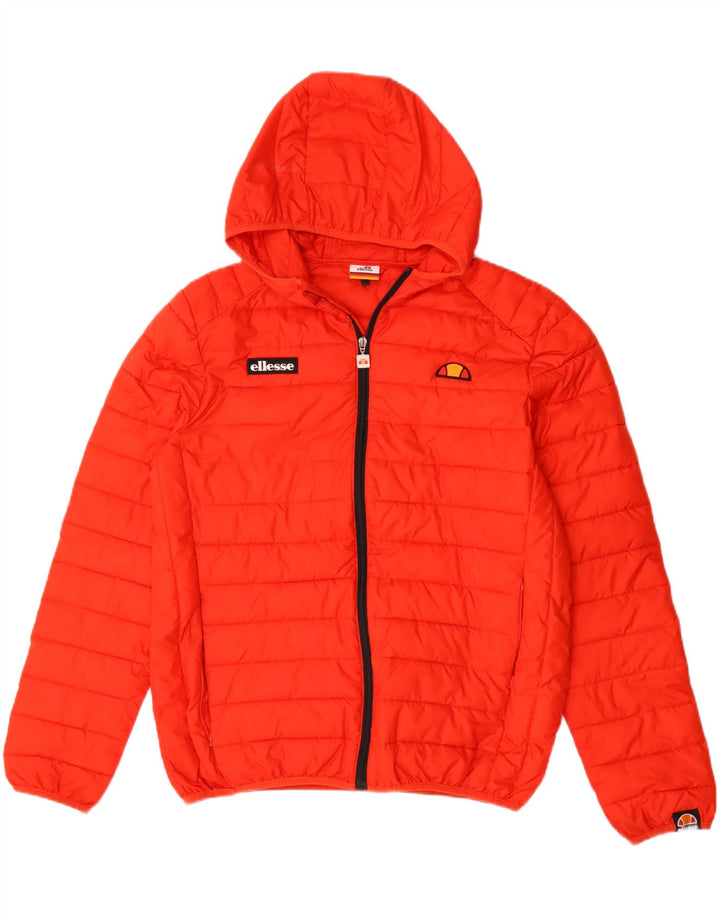 Ellesse Veste matelassée à capuche pour homme UK 40 Large Orange Polyester