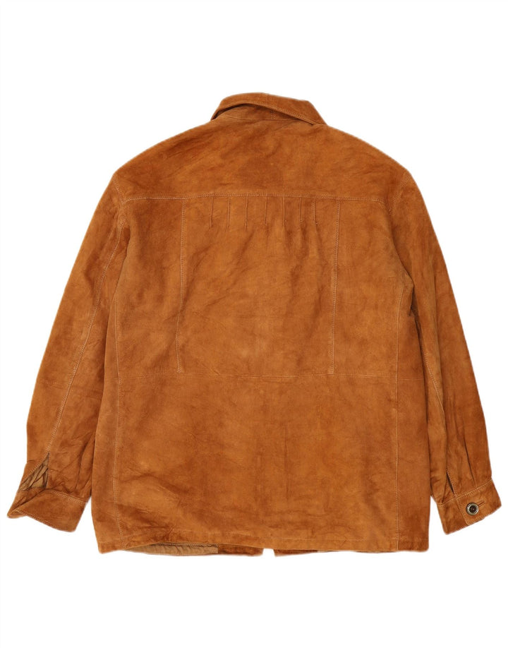 VINTAGE Veste ample en daim pour homme IT 44 XS Beige