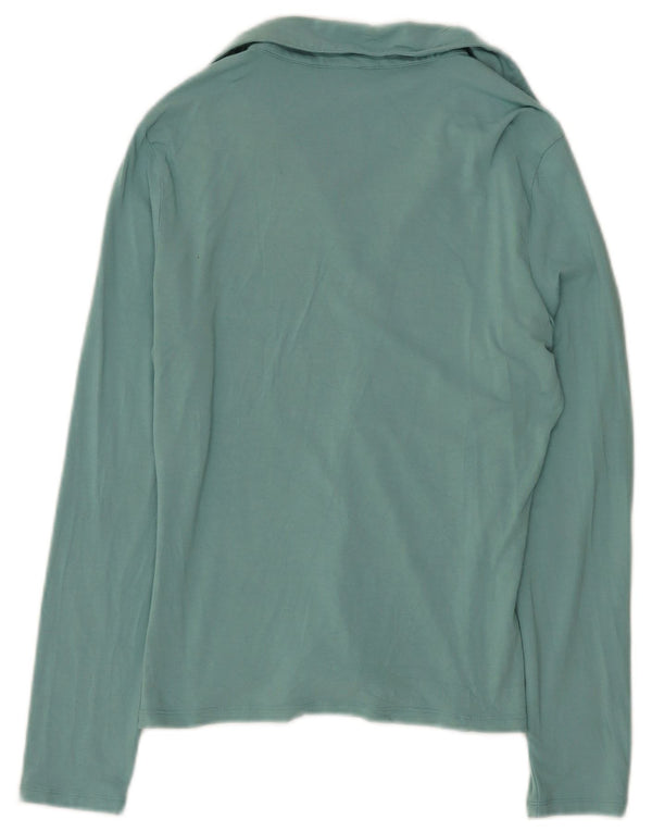 Trussardi Jeans Polo à manches longues pour femme UK 12 Turquoise moyen