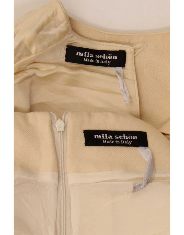 Mila Schon Ensemble jupe 2 pièces pour femme IT 42 Medium W26 laine beige