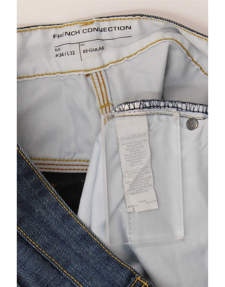 French Connection Jean Droit Coupe Regular Homme W34 L32 Bleu Marine Coton