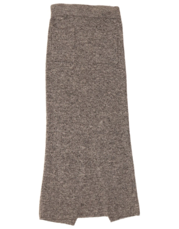Whistles Jupe longue en tricot taille haute pour femme Petite W24 Laine mouchetée grise