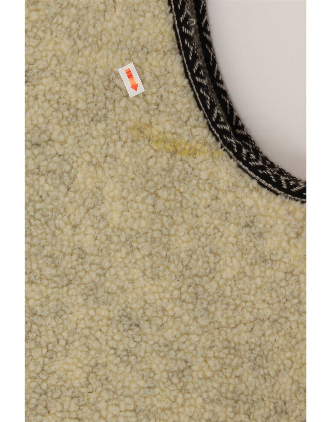 VINTAGE Gilet Sherpa Homme IT 52/54 XL Beige Laine Vierge