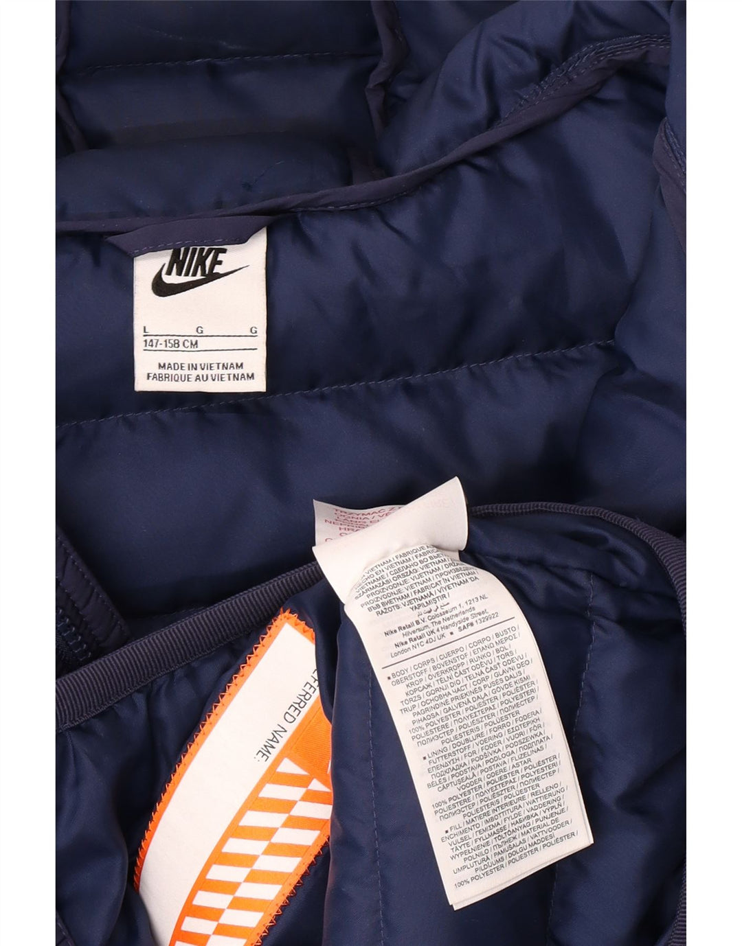 Veste matelassée à capuche Nike Garçon 12-13 ans Large Bleu Marine Polyester