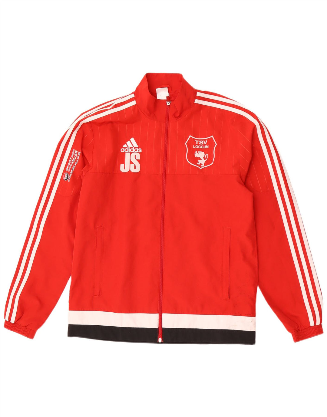 Adidas Hommes TSV Loccum Survêtement Top Veste Petit Rouge Colorblock Polyester