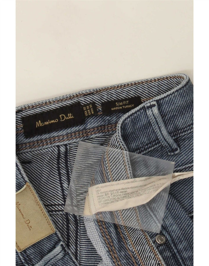 Massimo Dutti Jean slim pour homme EU 38 Small W30 L31 Bleu Coton