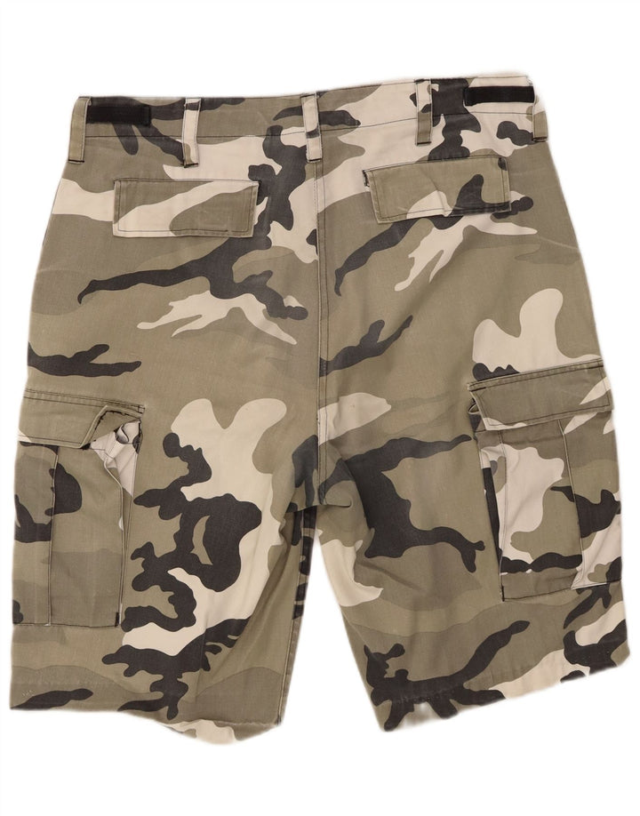 Short Cargo Vintage Homme XL W38 Kaki Camouflage Polyester