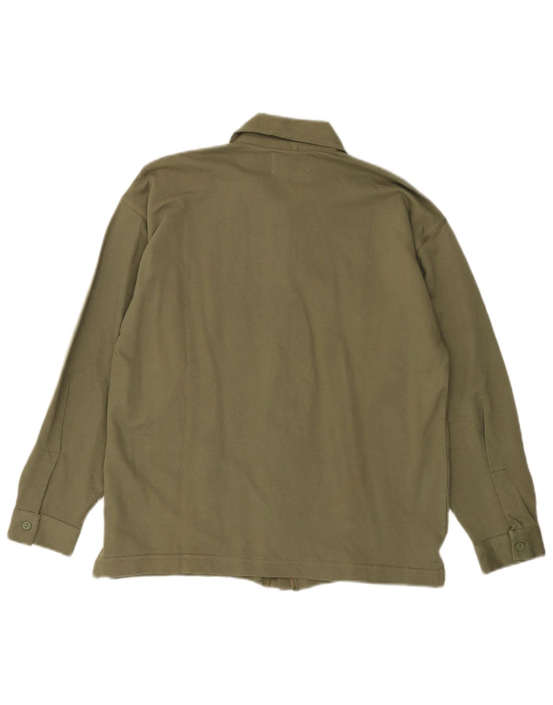 VINTAGE Chemise graphique femme US 10 Grand coton kaki