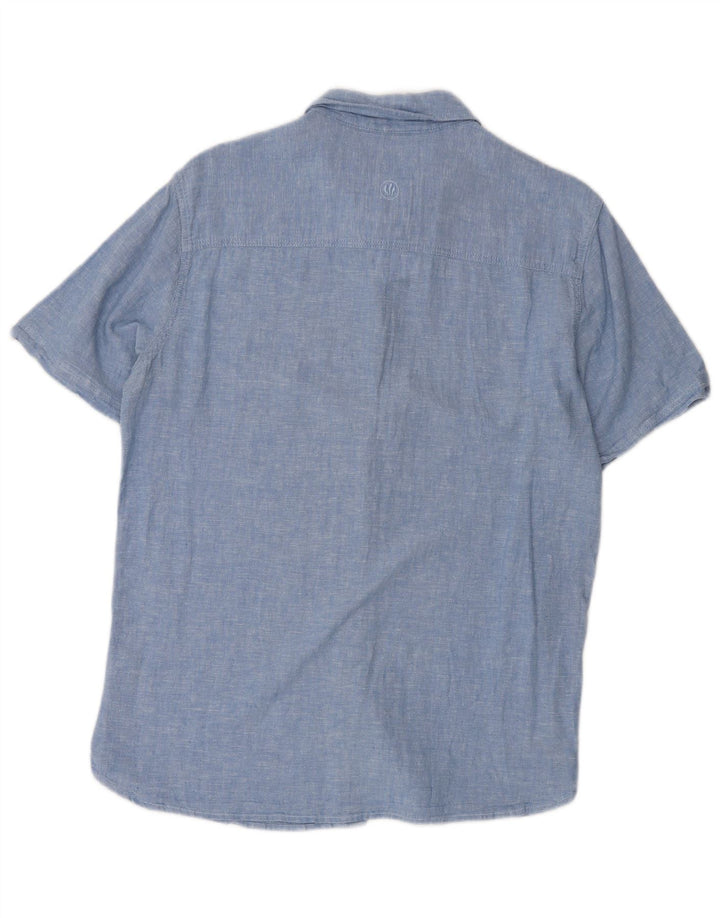 Chemise à manches courtes pour homme Fat Face en lin bleu petit