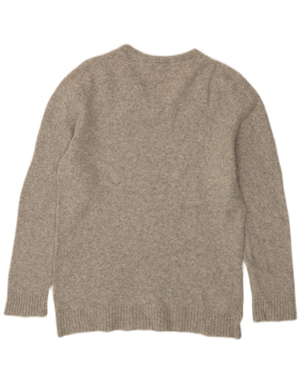 Nike Pull col V pour femme UK 14 Grande laine mouchetée grise