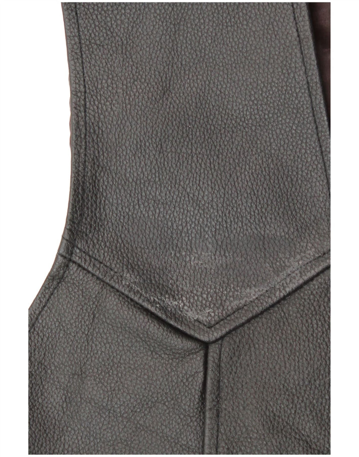 gilet en cuir homme vintage moyen motard noir