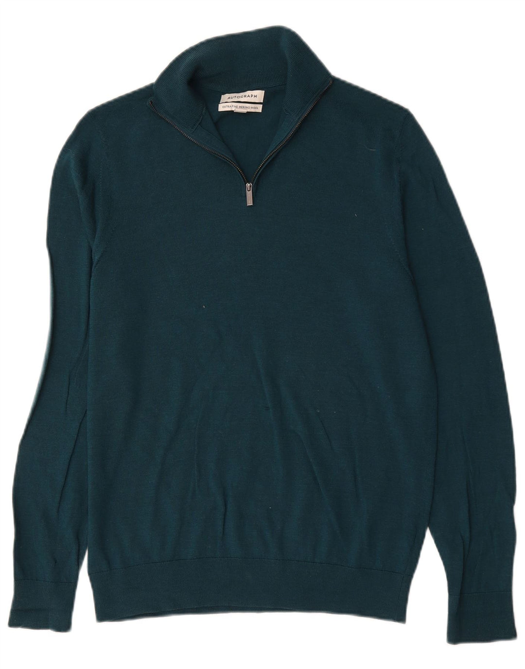 Marks & Spencer Pull à col zippé Autograph Homme Laine Vert Moyen