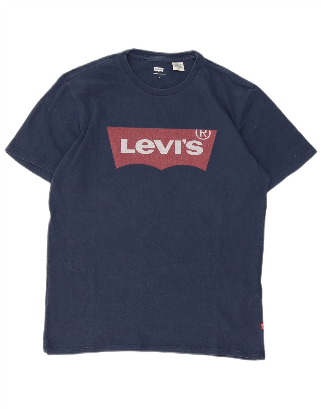 Levi's Graphic T-Shirt Top Small Homme Bleu Marine Coton
