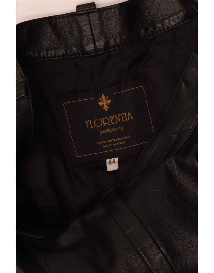 FLORENTIA Pantalon cargo droit en cuir pour femme IT 44 Medium W28 L31 Noir