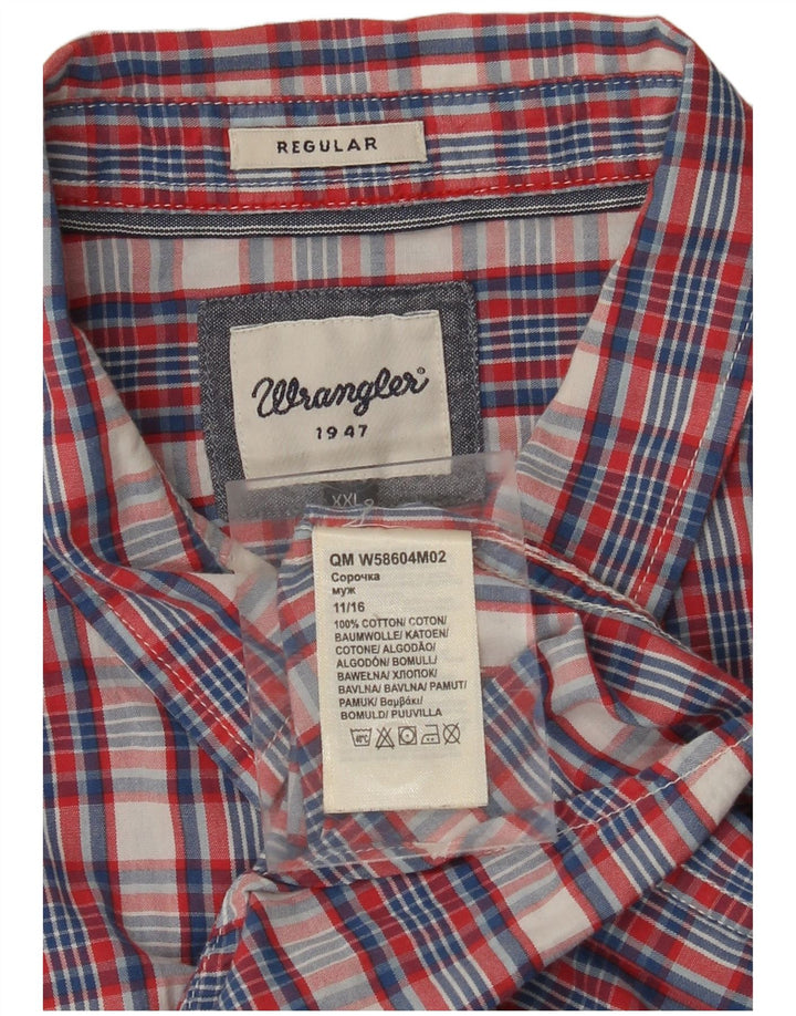 WRANGLER Chemise à manches courtes pour homme Coupe régulière 2XL Carreaux multicolores