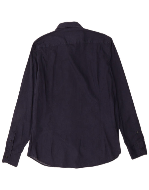 Massimo Dutti Chemise Homme Large Bleu Marine