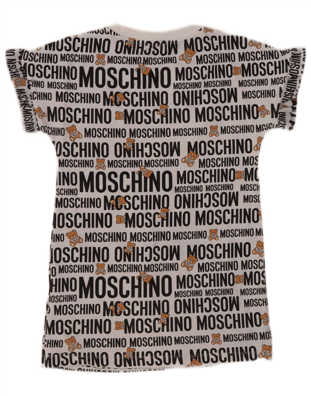 MOSCHINO T-Shirt Graphique Fille 7-8 Ans Gris Coton
