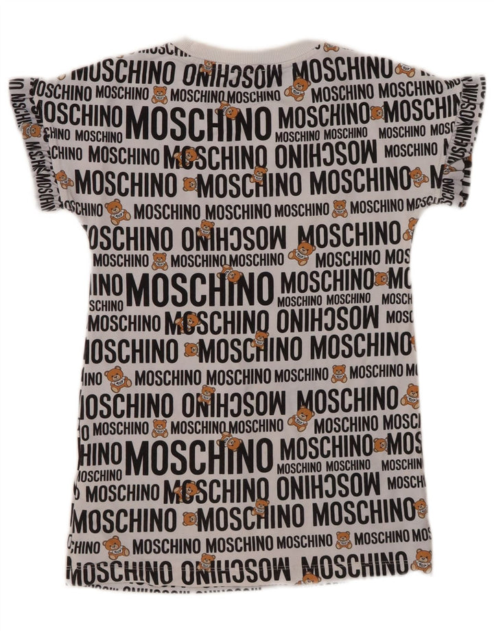 MOSCHINO T-Shirt Graphique Fille 7-8 Ans Gris Coton