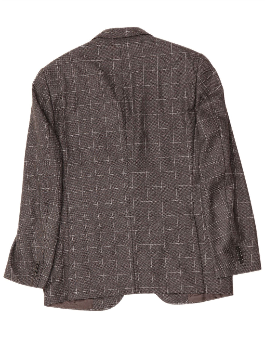 CORNELIANI Veste Blazer 2 Boutons Homme IT 50 Grand Carreau Gris Laine Vierge