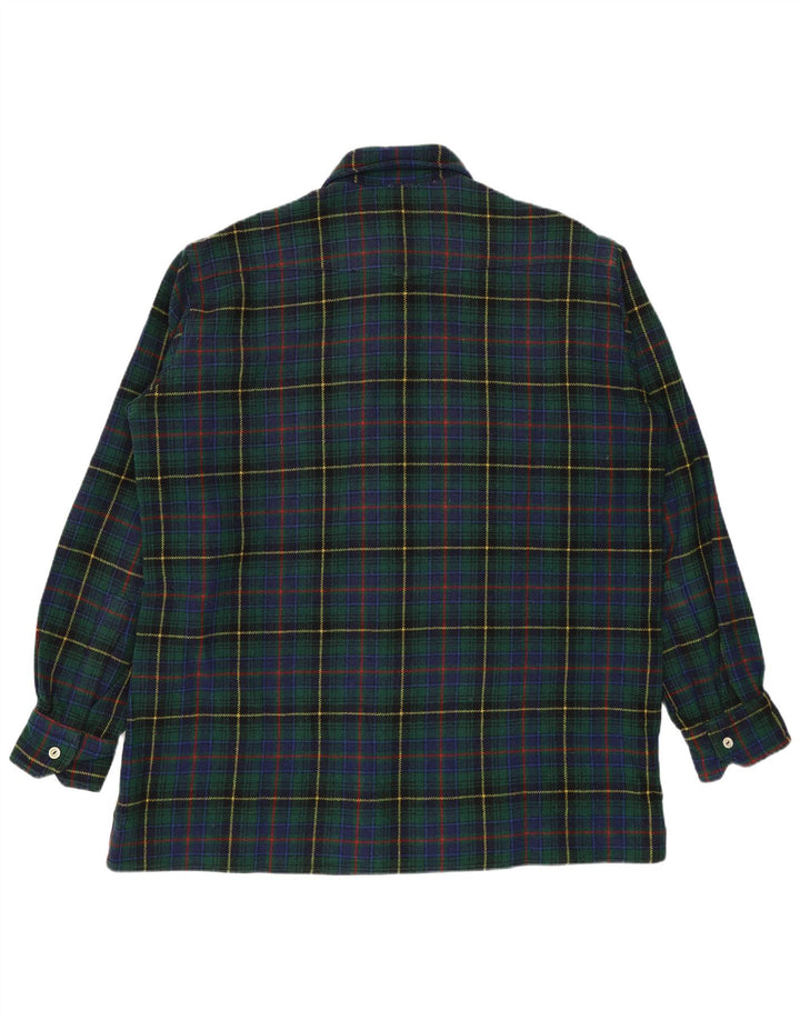 Chemise en flanelle homme vintage grand chèque vert