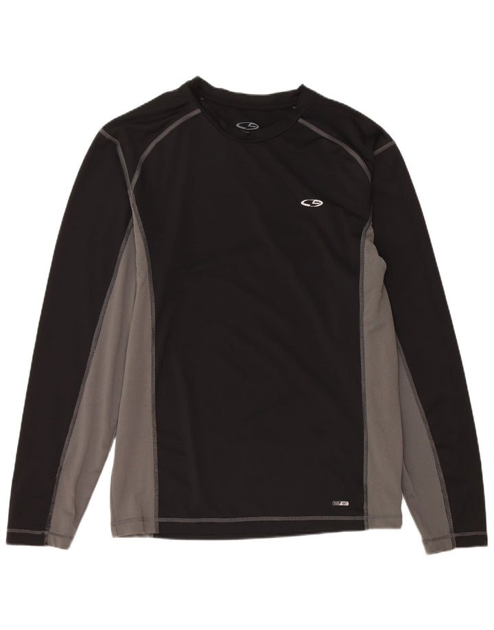 CHAMPION Mens Top Long Sleeve 2XL Black Colourblock Polyester