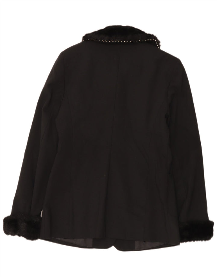 vintage Femme 6 Bouton Blazer Veste IT 44 Moyen Noir