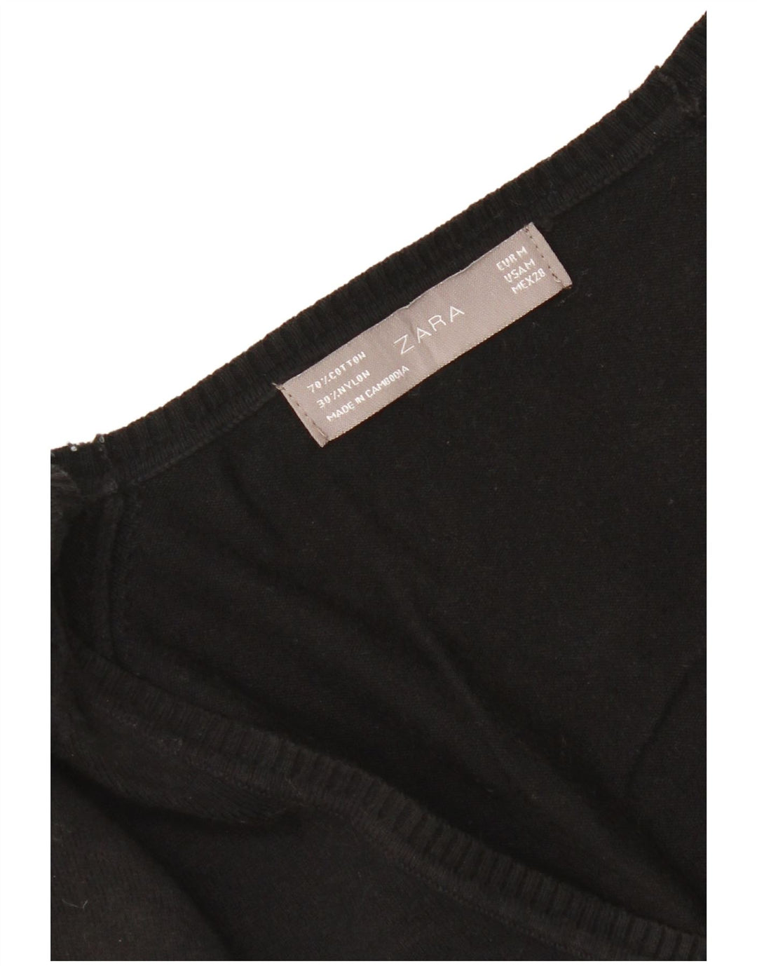 Zara Cardigan Femme Pull UK 12 Medium Noir