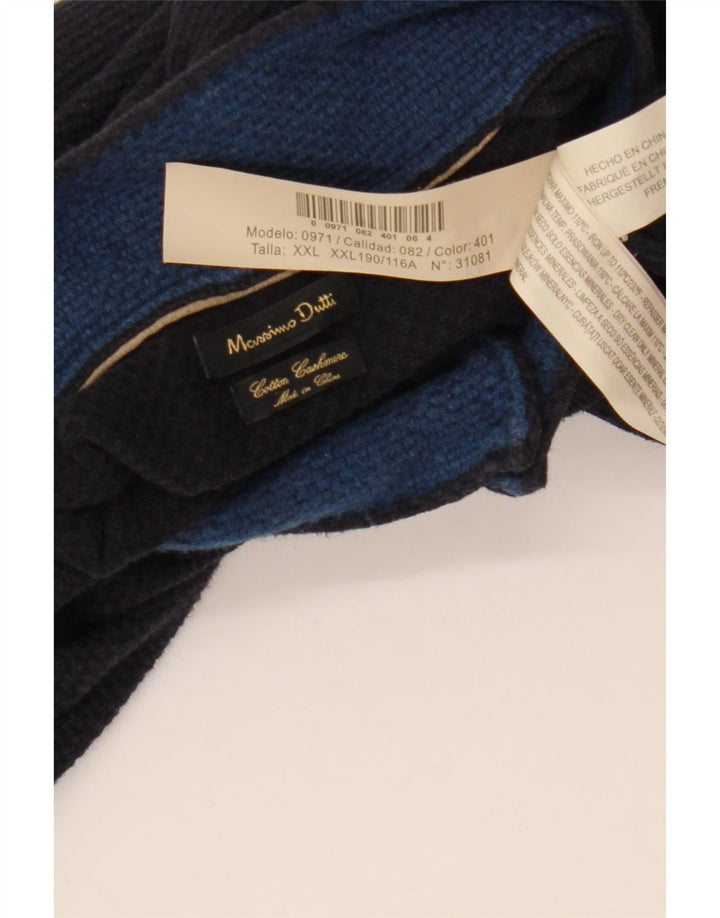 MASSIMO DUTTI Pull col zippé homme 2XL bleu marine coton