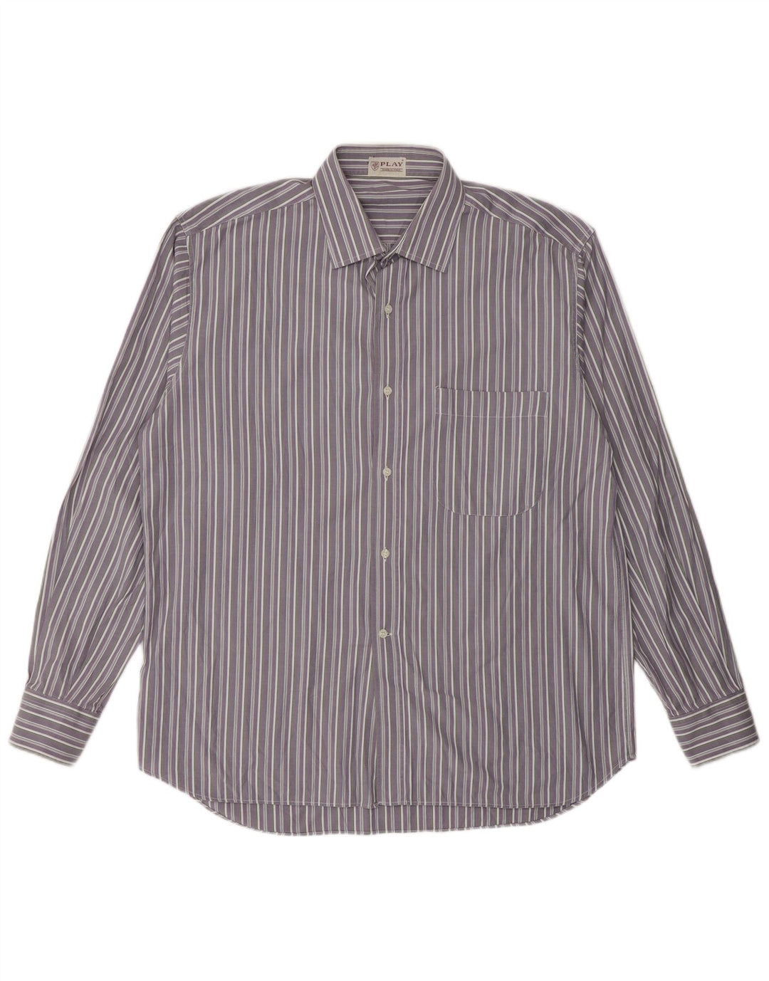 PLAY Chemise Homme Taille 41 16 Grand Coton Rayé Violet
